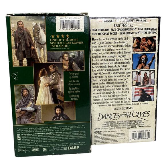 Kevin Costner VHS Bundle Robin Hood and Dances With Wolves - Picture 2 of 5